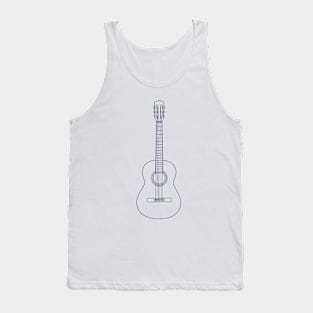 Classical Acoustic Guitar Outline Tank Top